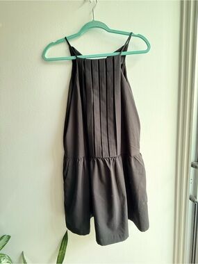Black Mini Dress with Pleated Bodice - Brand